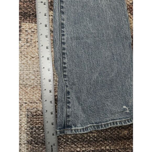 Daze Womens Go Getter High Rise Flare Jeans 24 Blue Light Wash Distressed - Picture 5 of 9